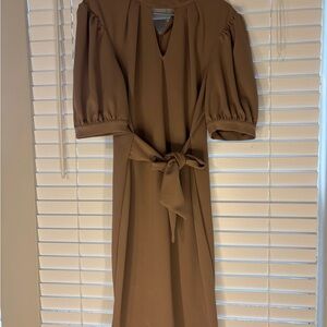 New York & Company Brown Long Sleeve Dress